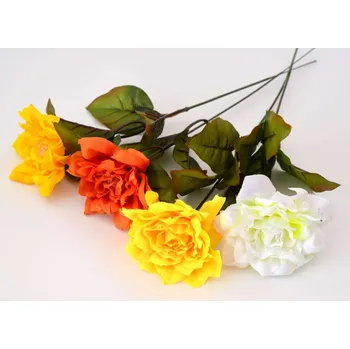 umělá květina Umělé květiny - Růže rozkvetlá - BÍLÁ