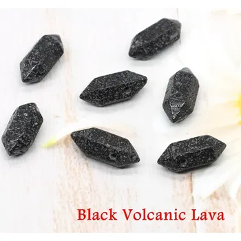 Přívěsek Přívěsek s přírodním kamenem | krystal přívěsek | přívěsek z přírodního kamene - Černá sopečná láva , 1 KS