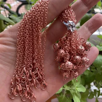 Řetízek 20 ks Řetízek na kyvadlo | měděný řetízek, řetízek s karabinkou - Růžové zlato