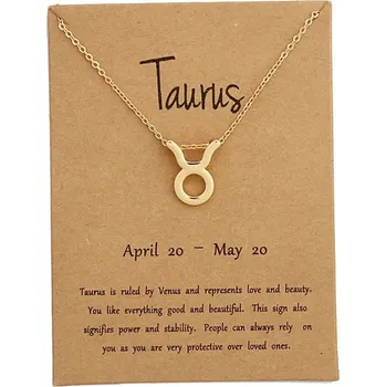Náhrdelník Řetízek s přívěskem zvěrokruhu | módní šperk | dámský náhrdelník - Býk-zlatý