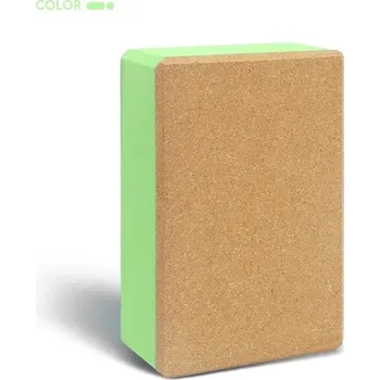 Jóga blok EVA a korek pro domácí cvičení | Pilates pomůcka - Zelený