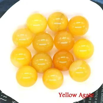 Minerální kuličky pro harmonii a energii | přírodní korálky | polodrahokamy - Achát žlutý , 50 KS