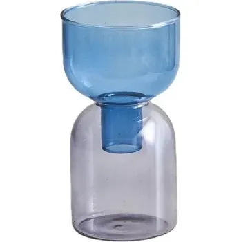 Váza Luxusní dekorativní vázy pro rostliny | skleněné vázy | hydroponické nádoby - Modrošedá sada