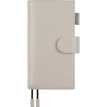 Diář Kožený obal na diář | luxusní obal, kožený diář - Oblázková šedá , Pouze kryt