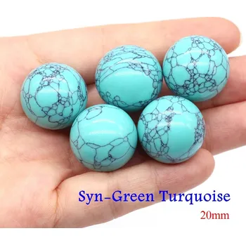 Přírodní kámen Přírodní minerální kuličky 20 mm | ametyst korálky | koule z kamene - Zelená tyrkysová , 5 KS