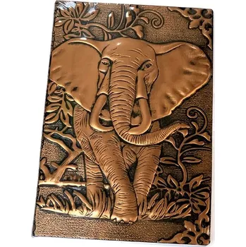 Zápisník Koženkový retro zápisník s drakem | zápisník a5 | deník s embosováním - Styl E Bronz