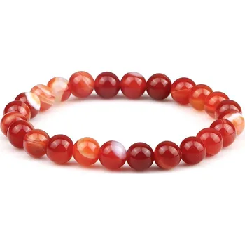 Náramek Stylový unisex náramek | pánské šperky | tibetské náramky - Červené acháty