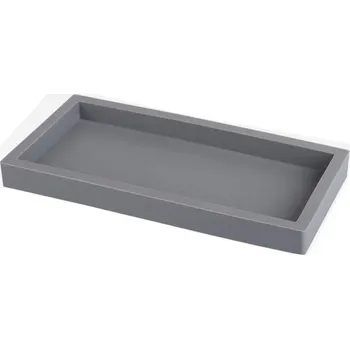 Mýdlenka Silikonový koupelnový tácek na mýdlo | Koupelnová podložka, odkládací tácek - šedá , 12,5 x 30 cm