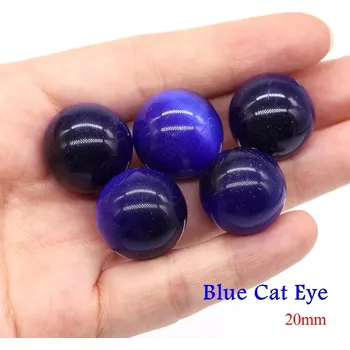 Korálek Přírodní minerální kuličky 20 mm | ametyst korálky | koule z kamene - Modré kočičí oko , 20 KS