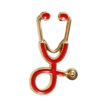 Barevný odznak s lékařským motivem | kovový odznak | lékařský šperk - Zlatá barva červená