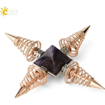 Minerální talisman pro meditaci a energii | přírodní kameny, meditační pyramida - Ametyst