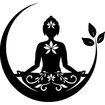 Samolepící dekorace Mandala samolepka na okno a laptop | dekorace mandala, samolepka na okno - QT1027 černá , 18x17 cm