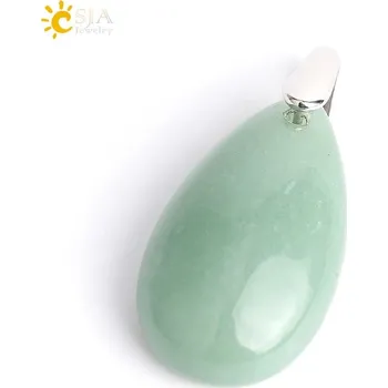 Přívěsek Minerální přívěsek ve tvaru vodní kapky | přívěsek, krystalový šperk - Zelený avanturín