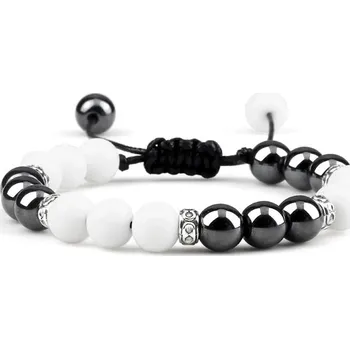 Náramek Náramek s hematitem a dalšími minerály | energetický náramek | přírodní náramek - Bílý porcelán