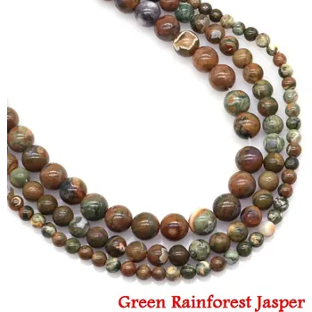 Korálek Minerální korálky na výrobu šperků | minerální korálky | přírodní kámen - Zelený deštný prales , 8 mm (45 až 46 ks)