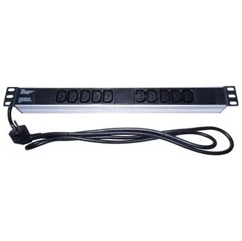 Počítačové příslušenství PremiumCord Panel napájecí do 19" racku 1U, 10xIEC (C13), 2m kabel