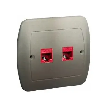 Elektrická zásuvka Telekomunikační zásuvka nástěnná Kontakt-simon stříbrná