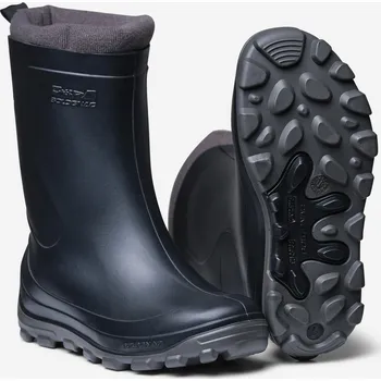 Pánské holínky SOLOGNAC Dětské hřejivé holínky 100 25/26 ČERNÁ|ŠEDÁ