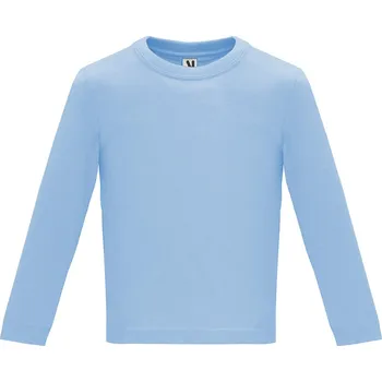 Dámské tričko Dětské tričko s dlouhým rukávem Baby nebesky modrá (10) 18M