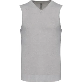 Pánská vesta Pánská svetrová vesta s výstřihem do V K 969 grey melange XL
