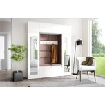 Eka Předsíňová stěna s čalouněnými panely Trinity 32 - Bílá / Světlá hnědá 2306