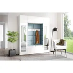 Eka Předsíňová stěna s čalouněnými panely Trinity 32 - Bílá / Světlá modrá 2322