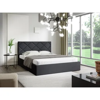 Postel Eka Čalouněná postel DIAMOND 120x200 cm Barva látky Trinity: (2316) Černá, Úložný prostor: Bez úložného prostoru