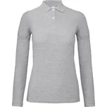 Dámské piqué polo s dlouhým rukávem ID.001 LSL /women heather grey XS