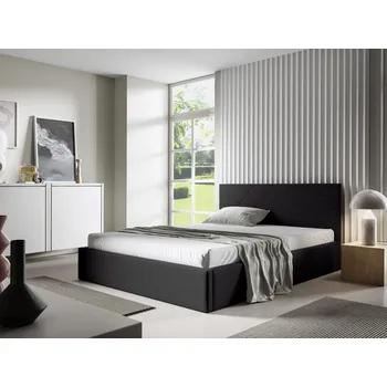 Postel Eka Čalouněná postel SARAH 140x200 cm Barva látky Trinity: (2316) Černá, Úložný prostor: Bez úložného prostoru