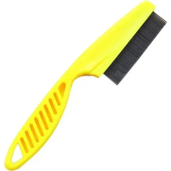 Péče o srst a drápky Hřeben na blechy pro psy a kočky | odstraňovač srsti | trimovací hřeben - žluť , M