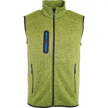 Pánská vesta Pánská pletená fleecová vesta se stojáčkem JN 774 kiwi melange-royal 3XL