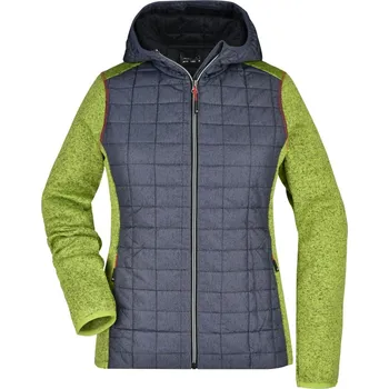 Dámská bunda Dámská pletená hybridní bunda JN 771 kiwi melange-anthracite melange XXL