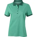 Dámské žerzejové melírované polo JN 705 green melange-dark green XL