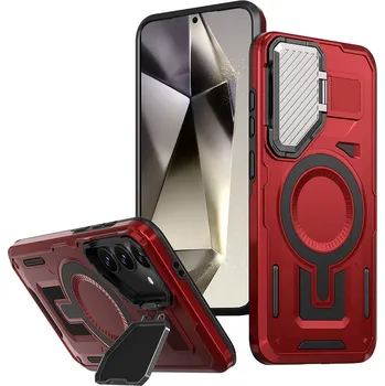 Pouzdro na mobilní telefon Kryt na Samsung Galaxy S24 FE s krytkou na fotoaparát červený