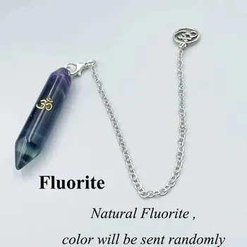 Minerální kyvadlo z přírodního kamene | věštecké kyvadlo, ochranný amulet - Fluorit