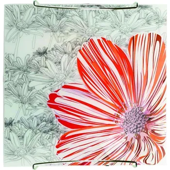 Stropní svítidlo Spring čtvercové červené 30x30 skleněné moderní do obýváku CANDELLUX