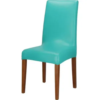 Potah na židli Potah na židli elastický imitace kůže SPRINGOS HA0167 tyrkysový