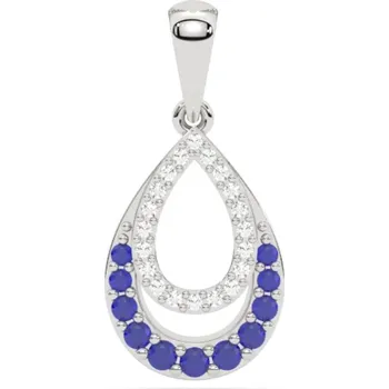 Přívěsek Zlatý přívěsek se safíry a diamanty FP24709SAPW