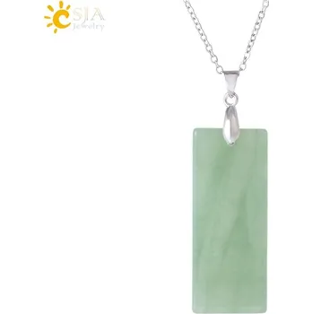 Přívěsek Přívěsek z přírodního kamene s řetízkem | náhrdelník pro muže, unisex přívěsek - Avanturínový řetěz