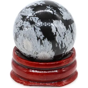 Kamenná minerální koule 30 mm | přírodní kámen | masážní koule - Obsidián sněhové vločky , 1 KS