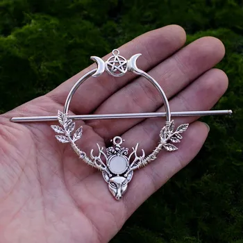 Měsíční vílí spona do vlasů s krystaly | krystalová vlásenka, vílí spona - jako obrázek