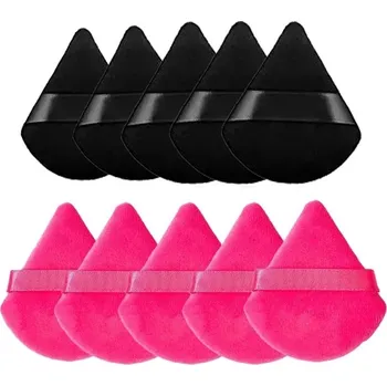 Make-up Make up houbička sametová trojúhelníková | kosmetické potřeby - černá a červená - 10ks