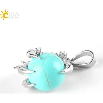 Přívěsek Přívěsek dračí spár s minerálem | přívěsek na krk, ochranný amulet - Tyrkysový