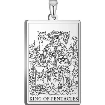 Přívěsek Tarot přívěsek pro náhrdelník | ocelový přívěsek, přívěsek s motivem karet - KRÁL PENTAKULŮ 1