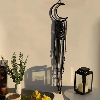 Lapač snů Macramé lapač snů do dětského pokoje | lapač snů | nástěnná dekorace - Černá Luna