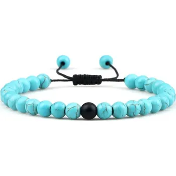 Náramek Náramek z minerálů | náramek pro páry | korálkový náramek - Modrá-matná