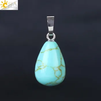 Přívěsek Přívěsek z kamene ve tvaru kapky | přívěsek kámen, přívěsek - Tyrkysový