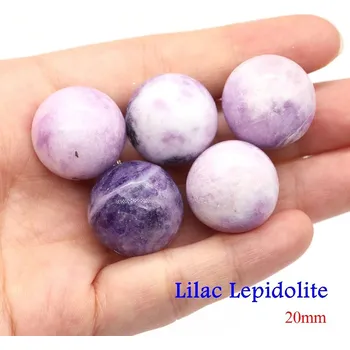 Korálek Přírodní minerální kuličky 20 mm | ametyst korálky | koule z kamene - Lilac lepidolit , 20 KS