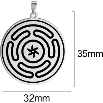 Přívěsek Hekatina kola trojitý měsíc přívěsek | magický amulet, wicca šperk - Barva oceli styl C