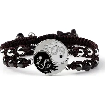 Náramek 2 ks Párové náramky jin jang | párové náramky | náramky přátelství - Kávový drak
